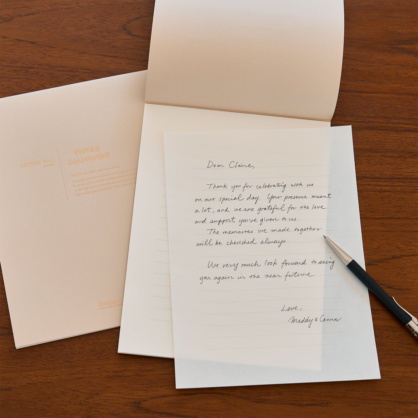 Dressco レターパッド バンクペーパー 罫線入り 10枚