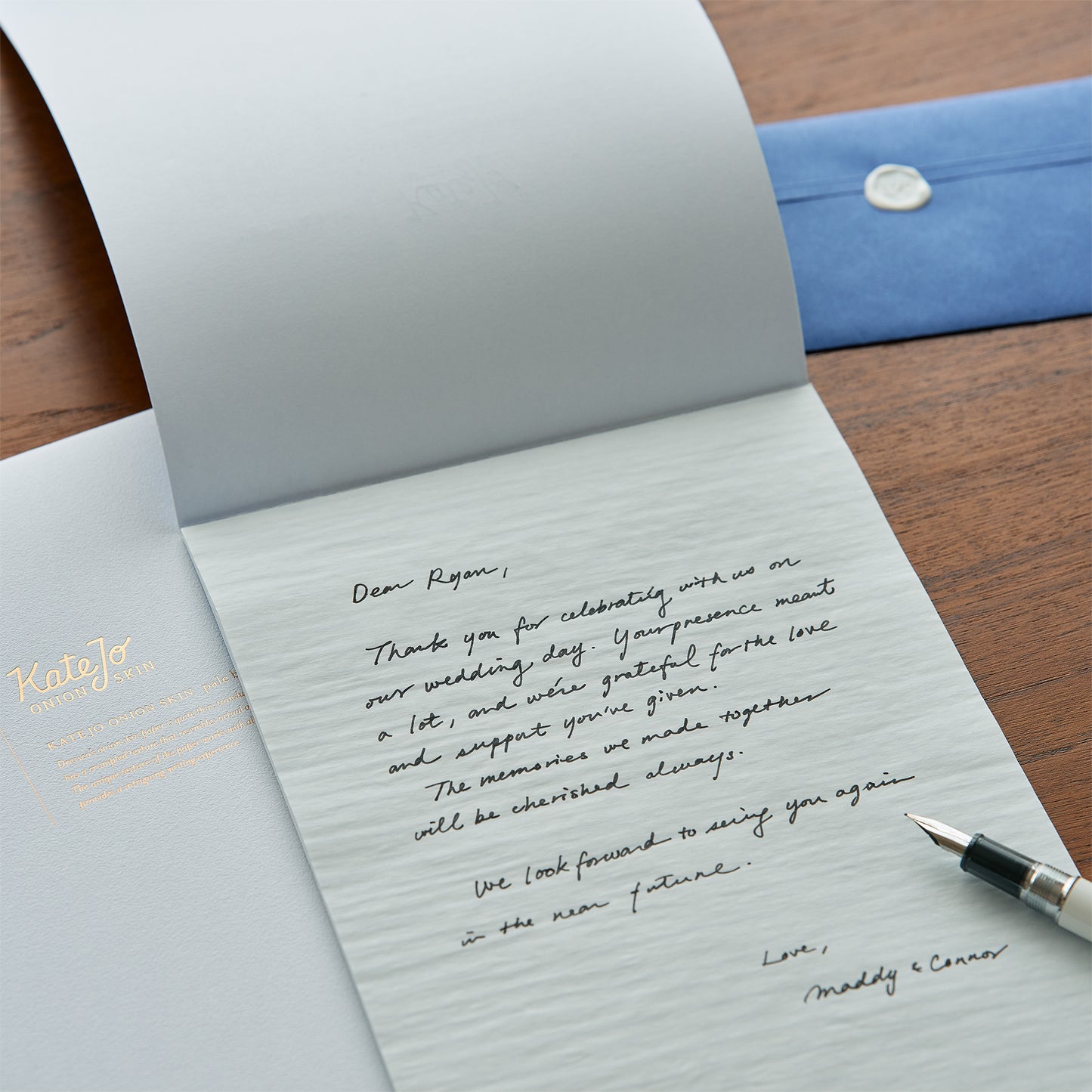 Dressco レターパッド ケイトジョーオニオンスキン ペールブルー 20枚