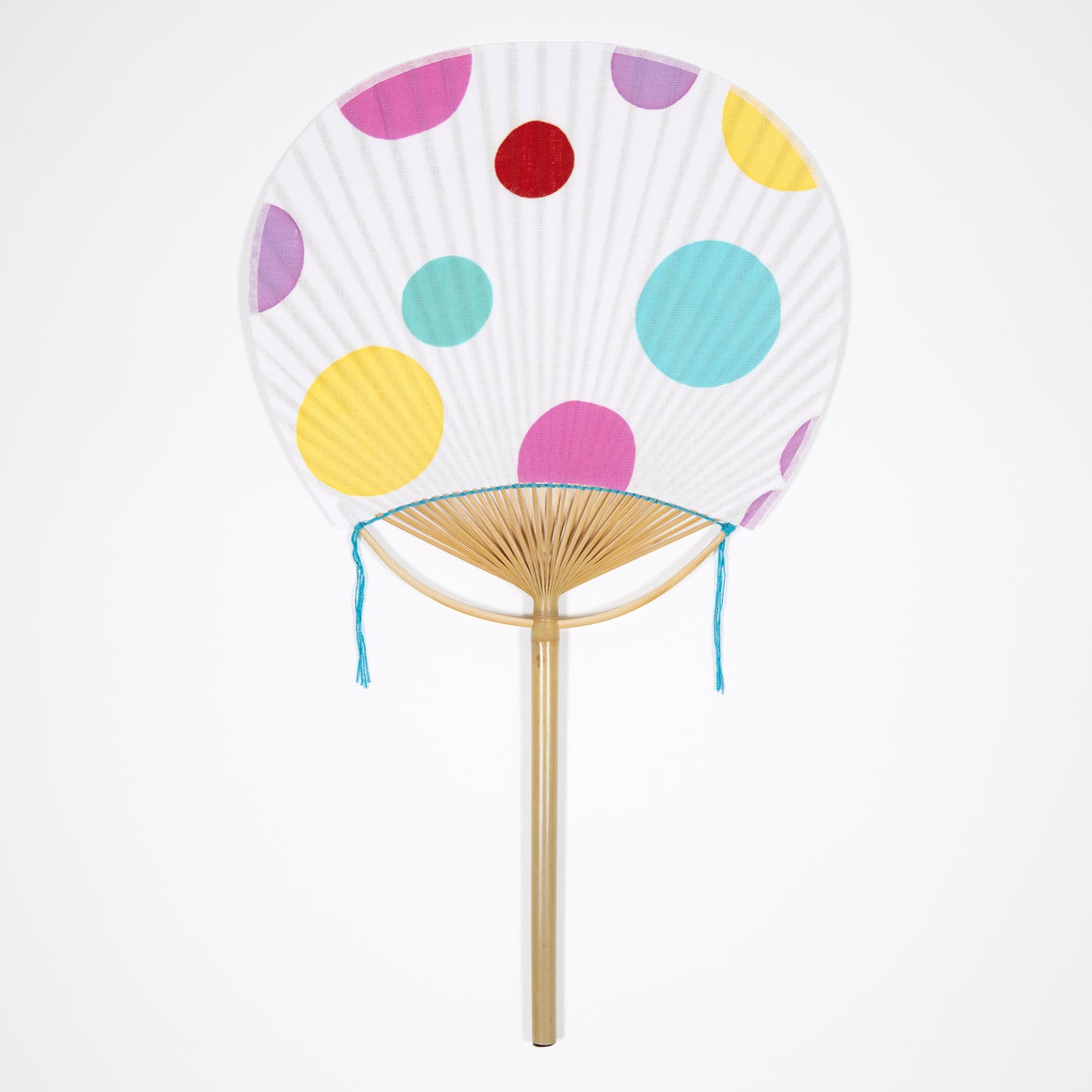 布うちわ シャボン玉カラフル