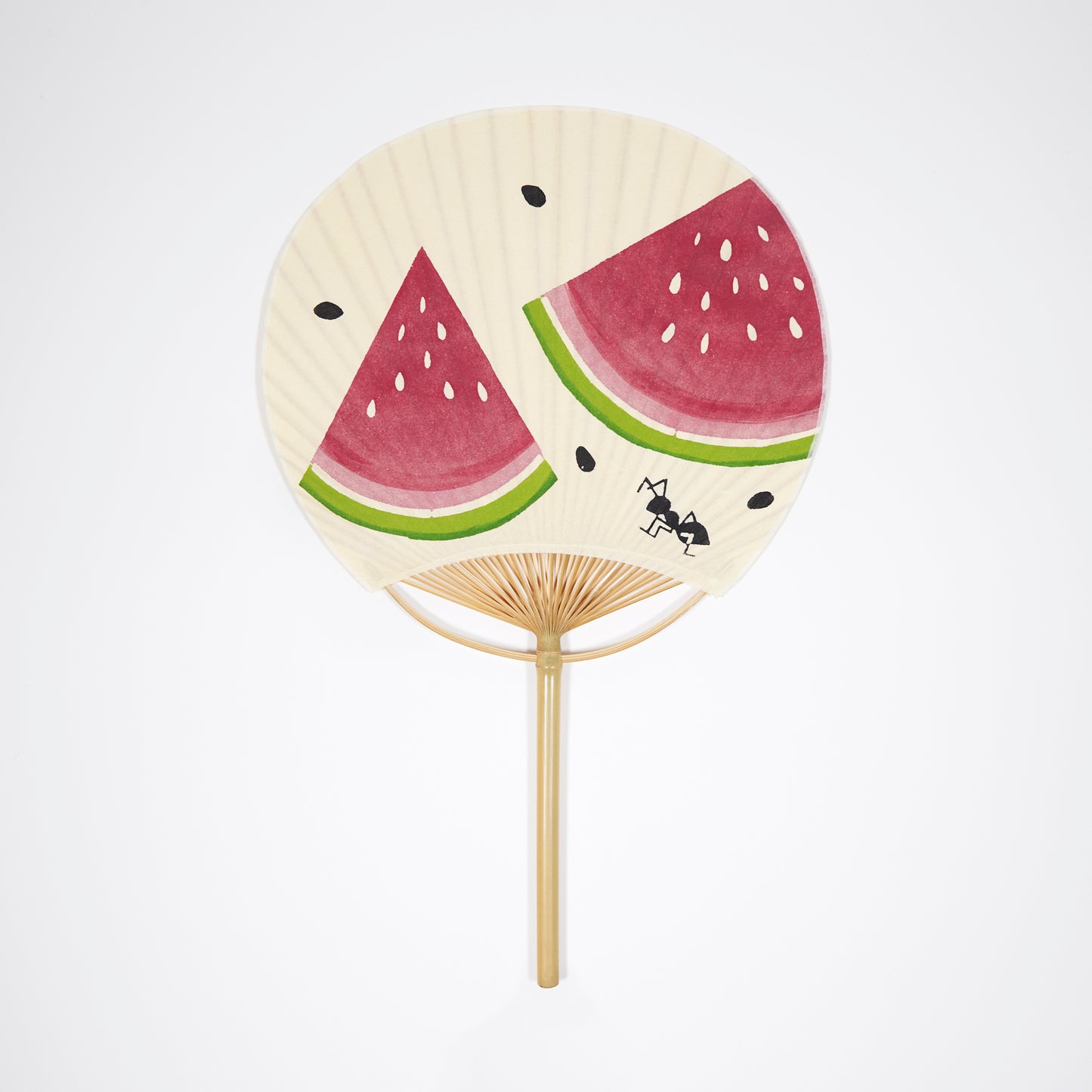 型染うちわ 短柄 スイカ