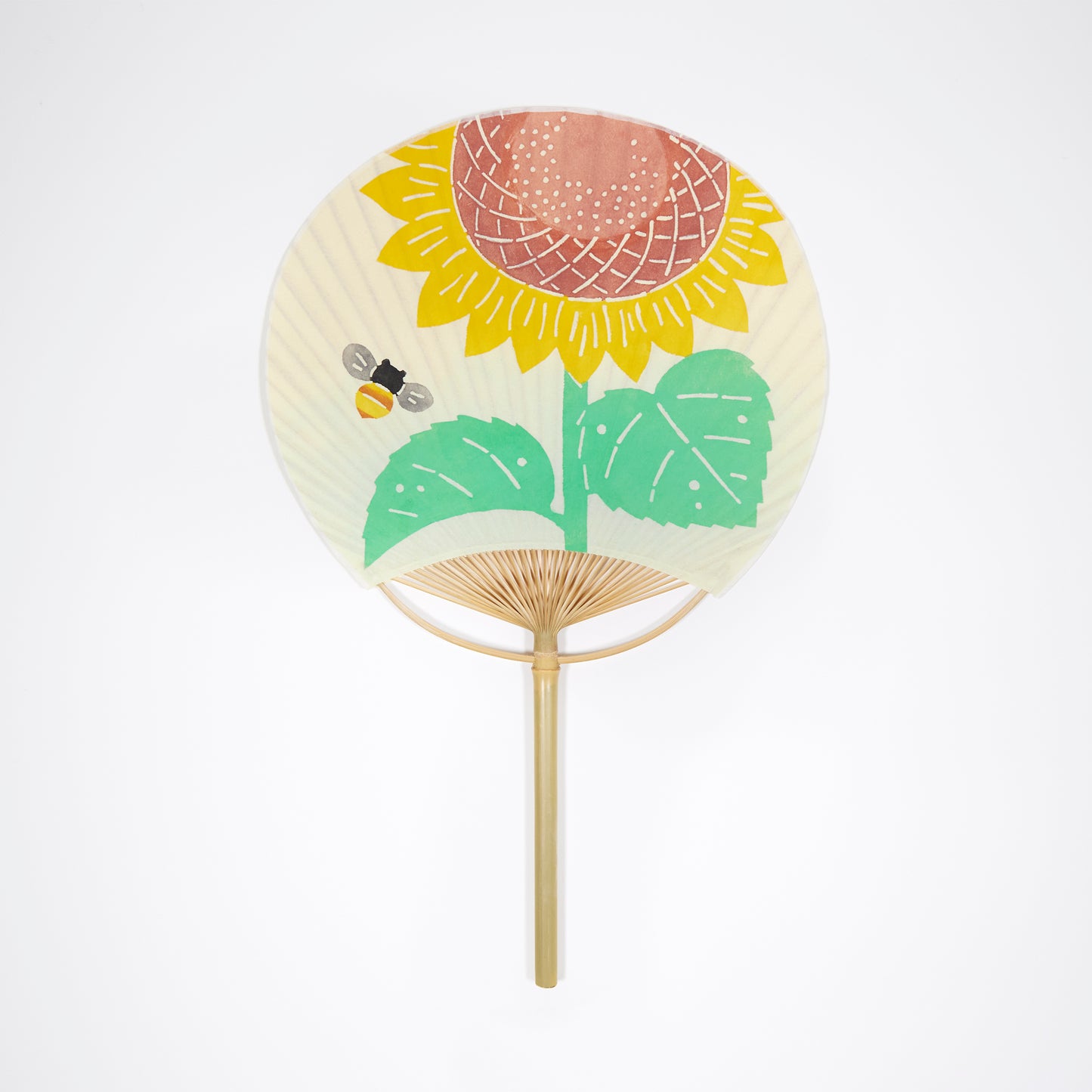 型染うちわ 短柄 ひまわり
