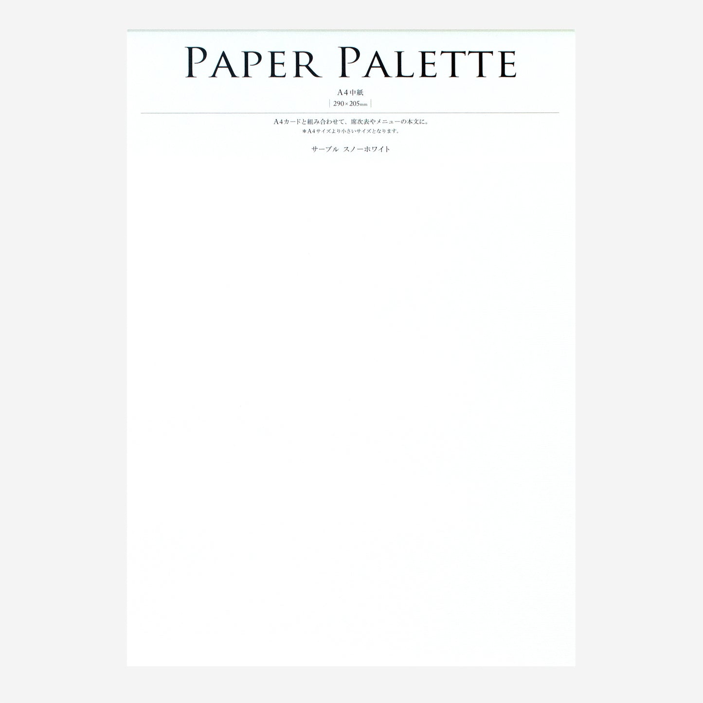 PAPER PALETTE A4中紙 サーブル スノーホワイト