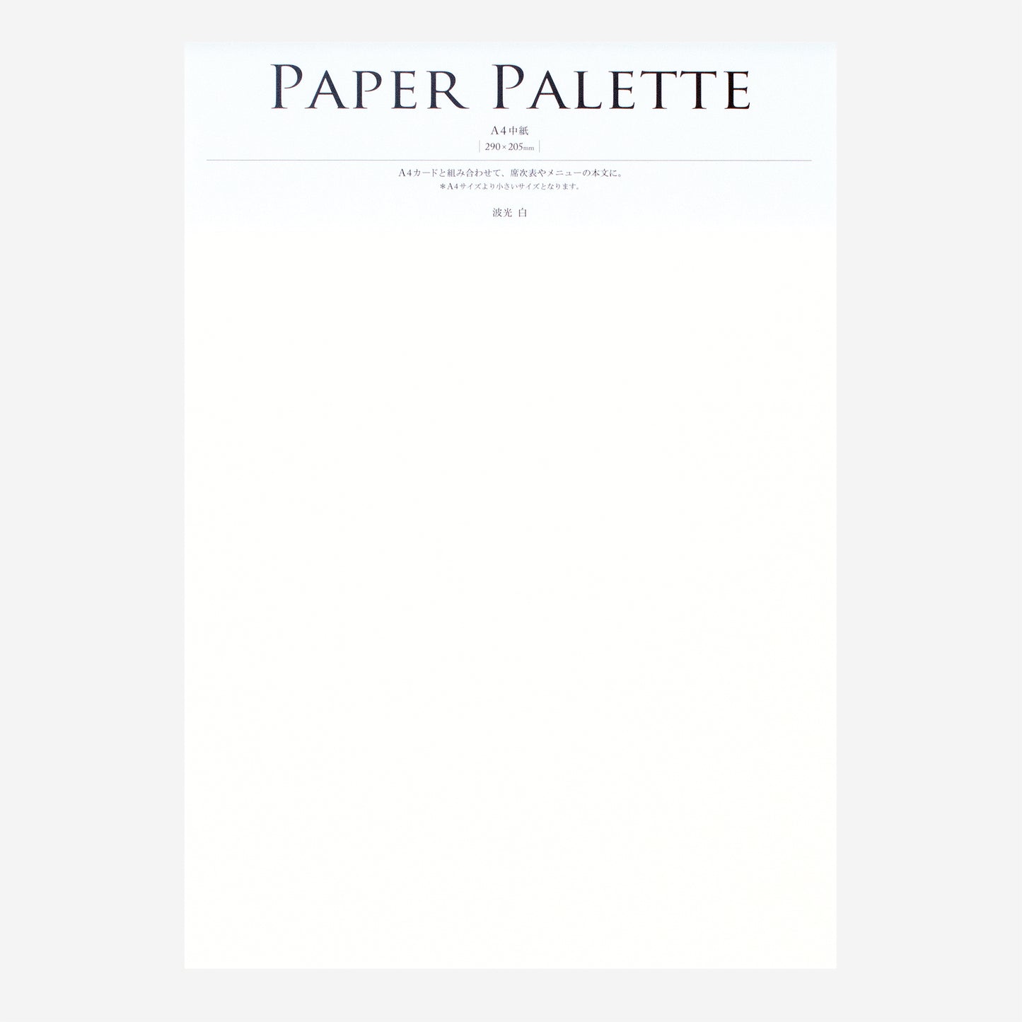 PAPER PALETTE A4中紙 波光 白 10枚