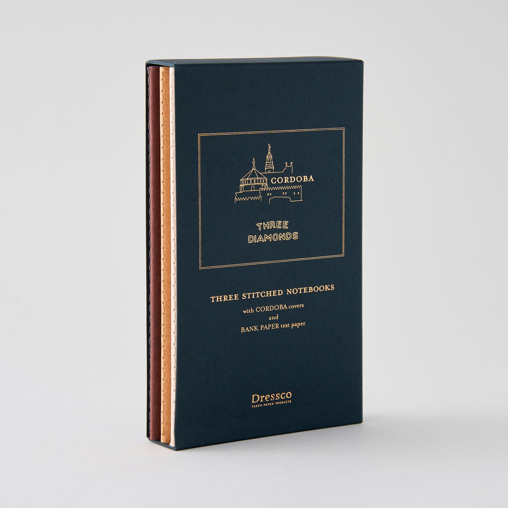 TAKEO PAPER Dressco Stitch Notebook - Cordoba Book Case Set
