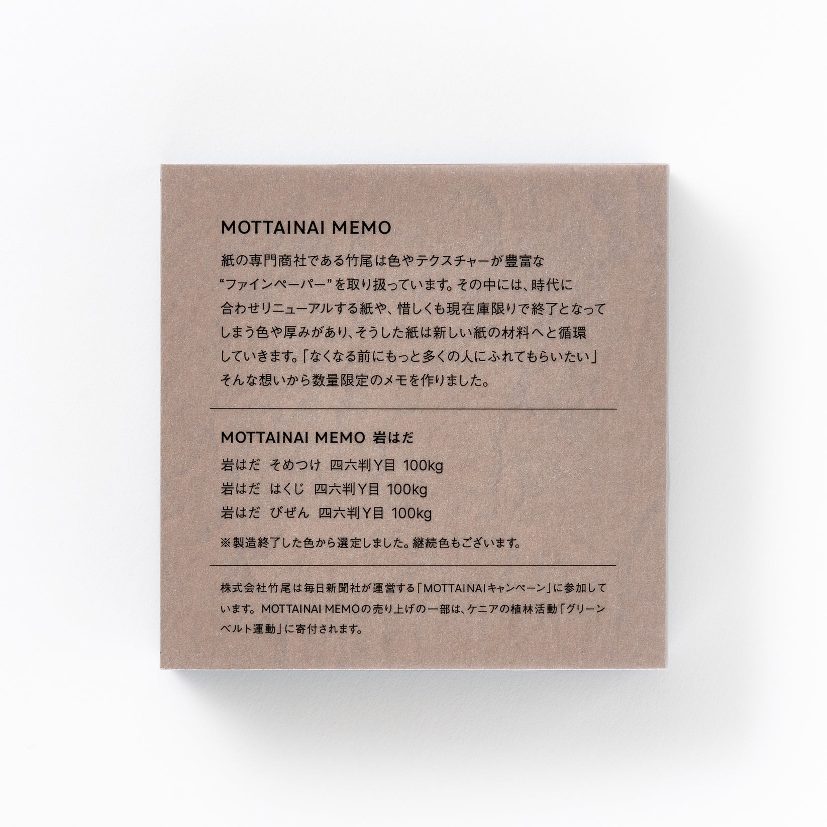 TAKEO PAPER MOTTAINAI MEMO - Rock Surface