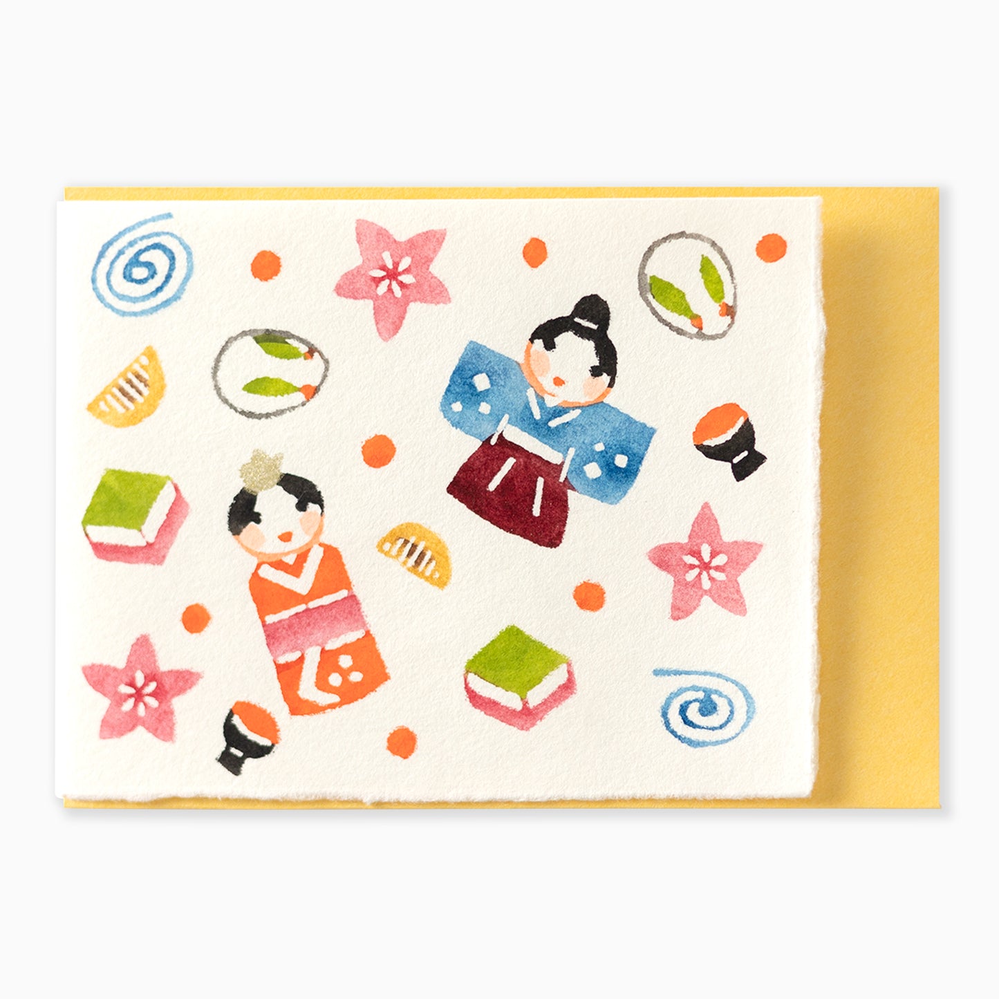 型染グリーティングカード G597　ひな小紋