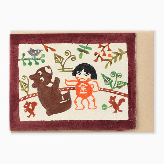 型染グリーティングカード G631　おすもう