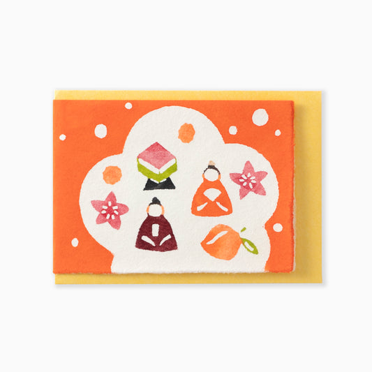 型染メッセージカード M187　桃の節句