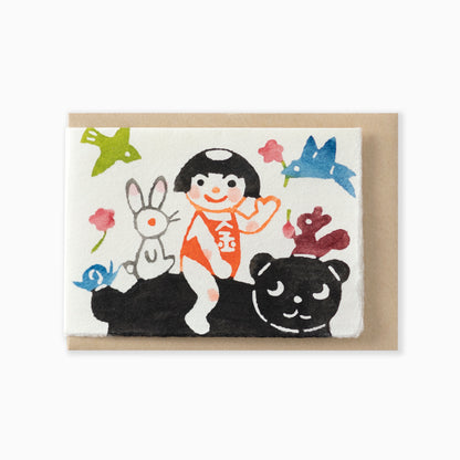 型染メッセージカード M254　金太郎