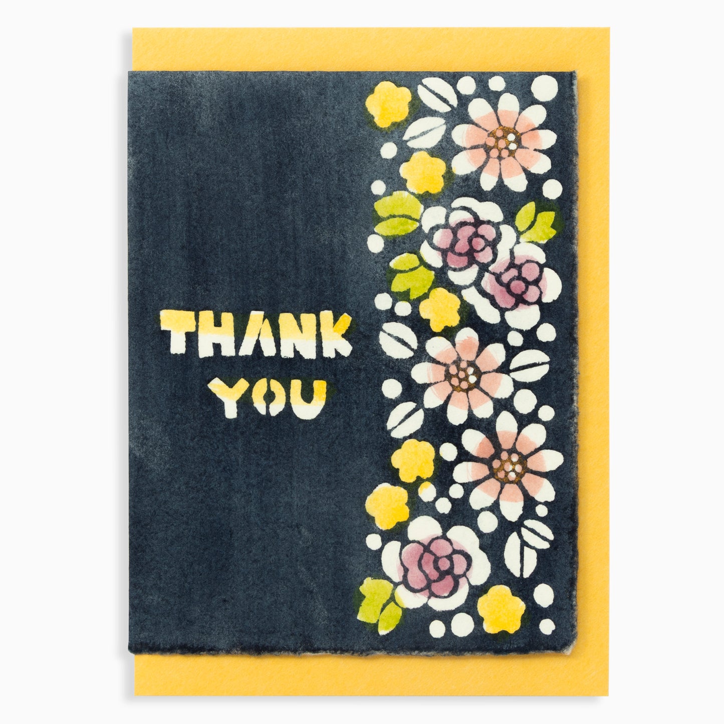 型染グリーティングカード G538　花便り 藍