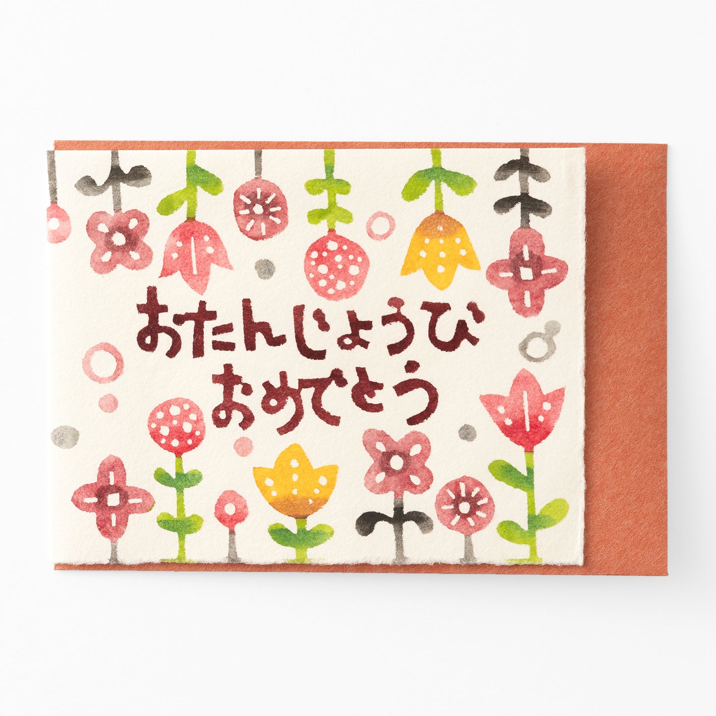 型染グリーティングカード G539　花畑